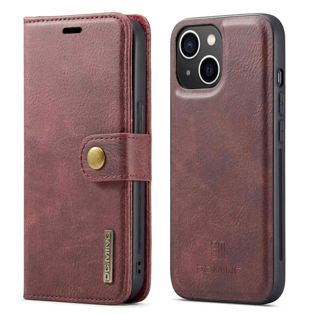 DG MING iPhone 14 2-in-1 magneetti lompakkokotelo - Punainen