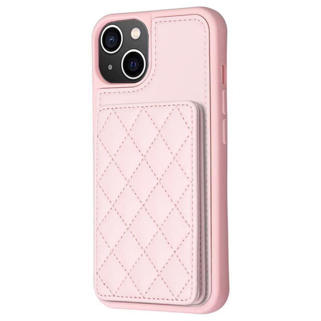 SKALO iPhone 15 Quiltat Skal med Plånbok - Rosa