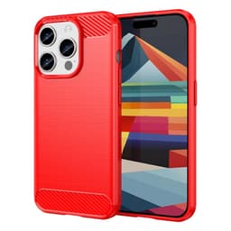 SKALO iPhone 15 Pro Armor Carbon Stöttåligt TPU-skal - Röd