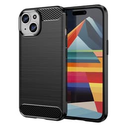 SKALO iPhone 15 Armor Carbon Stødsikker TPU-cover - Sort