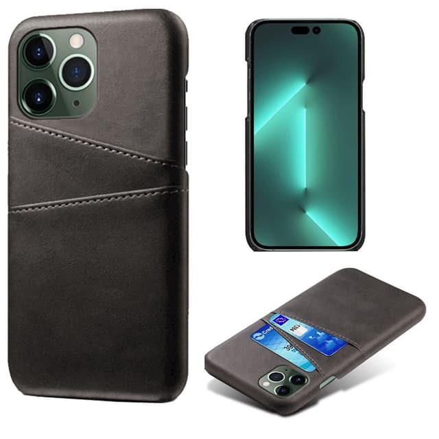 SKALO iPhone 14 Pro PU-læder Kortholder Cover - Sort
