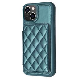 SKALO iPhone 15 Quiltat Skal med Plånbok - Turkos