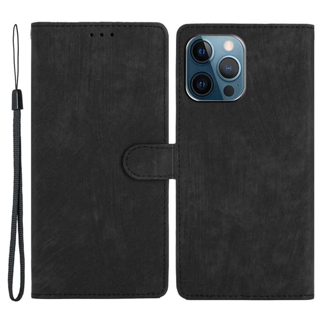 SKALO iPhone 15 Pro Max Lompakkokotelo PU-nahkaa - Musta