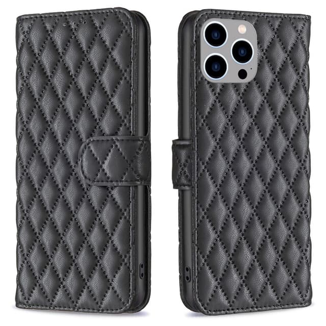 SKALO iPhone 15 Pro BINFEN COLOR Quiltet Pung - Sort
