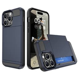SKALO iPhone 15 Armor Skal Korthållare - Blå