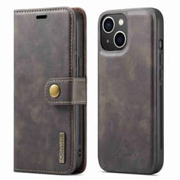 DG MING iPhone 14 2-i-1 Magnet Plånboksfodral - Grå
