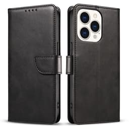 SKALO iPhone 15 Pro Premium Wallet Lompakkokotelo - Musta