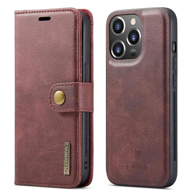 DG MING iPhone 14 Pro 2-i-1 Magnet Plånboksfodral - Röd