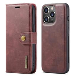 DG MING iPhone 14 Pro 2-in-1 magneetti lompakkokotelo - Punainen