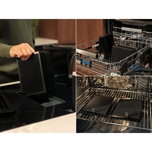 Long-Life kullfilter. Kan rengjøres og brukes flere ganger