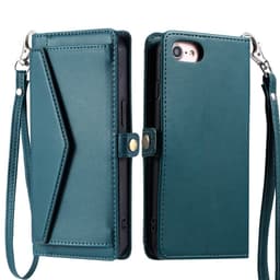 SKALO iPhone 16e PU-Læder Kuvert Flip Cover - Grøn