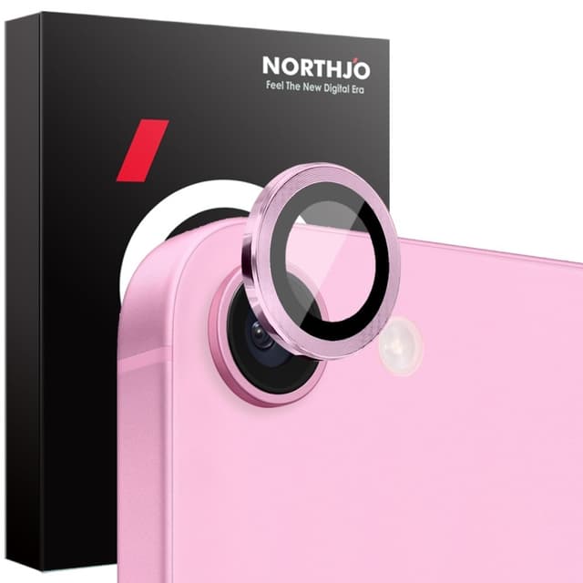 SKALO iPhone 16e NORTHJO Kamerabeskyttelse Metalring - Pink