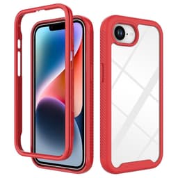 SKALO iPhone 16e Shockproof Clear Hybrid Skal - Röd