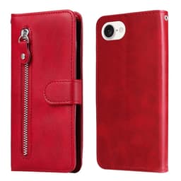 SKALO iPhone 16e Klassisk lynlås Flip Cover - Rød