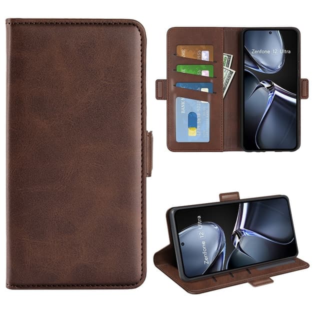 SKALO Asus Zenfone 12 Ultra 5G Premium ID Flip Cover - Brun