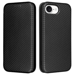 SKALO iPhone 16e Carbon Fiber Flip Cover - Sort
