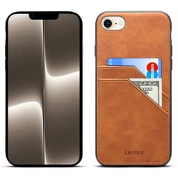 SKALO iPhone 16e PU-læder cover med dobbelt kortspor Cover - Brun