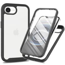SKALO iPhone 16e Shockproof Clear Hybrid+Skärmskydd Skal - Svart