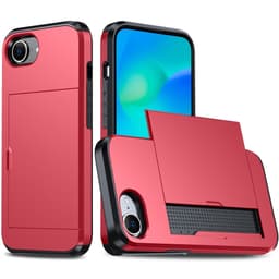 SKALO iPhone 16e Armor Kortholder Cover - Rød