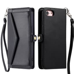 SKALO iPhone 16e PU-Læder Kuvert Flip Cover - Sort
