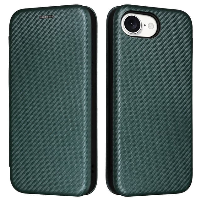 SKALO iPhone 16e Carbon Fiber Plånboksfodral - Grön