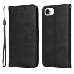SKALO iPhone 16e PU-læder Flip Cover - Sort