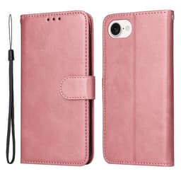 SKALO iPhone 16e PU-läder Plånboksfodral - Rosa