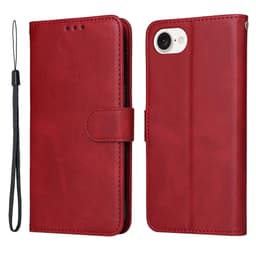 SKALO iPhone 16e PU-nahka Lompakkokotelo - Punainen