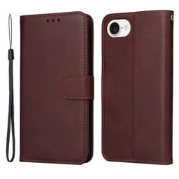 SKALO iPhone 16e PU-læder Flip Cover - Brun