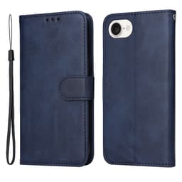 SKALO iPhone 16e PU-læder Flip Cover - Blå
