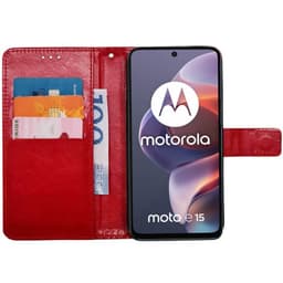 Plånboksfodral 3-kort Motorola Moto E15 - Röd