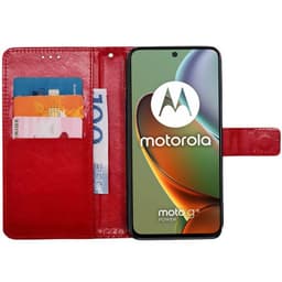 Lompakkokotelo 3-kortti Motorola Moto G15 Power - Punainen