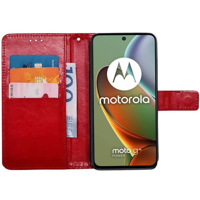Plånboksfodral 3-kort Motorola Moto G15 Power - Röd