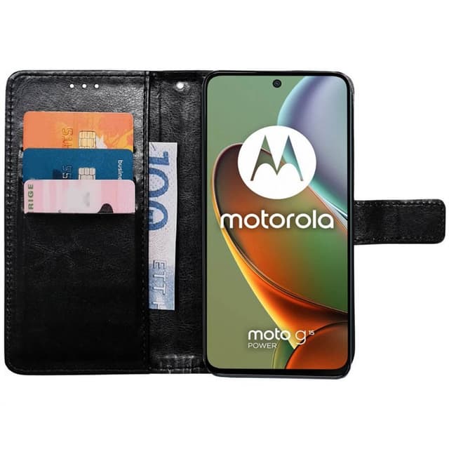 Plånboksfodral 3-kort Motorola Moto G15 Power - Svart