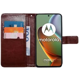 Lompakkokotelo 3-kortti Motorola Moto G15 Power - Ruskea