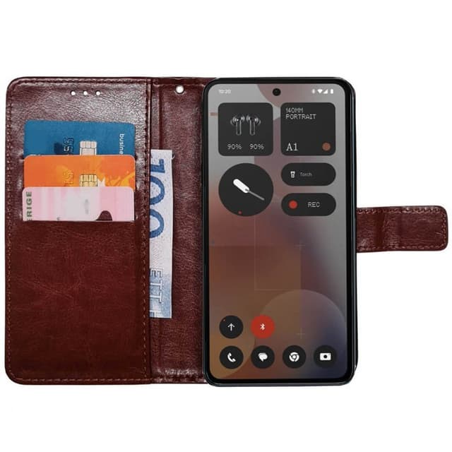 Lommebokdeksel 3-kort Nothing Phone 3a Pro - Brun