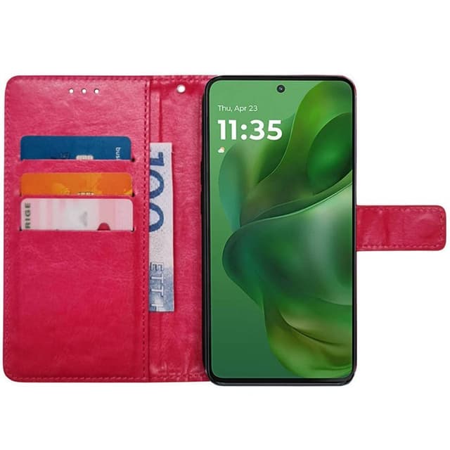 Wallet cover 3-kort Motorola Moto G Power (2025) - Lyserød