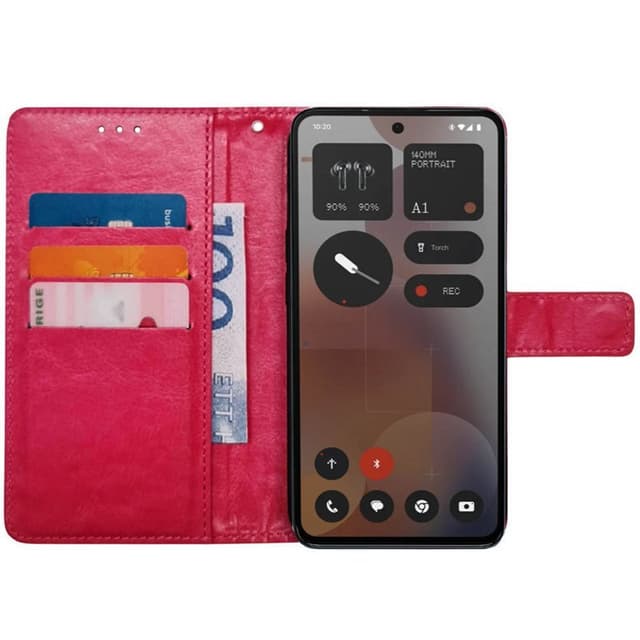 Wallet cover 3-kort Nothing Phone 3a Pro - Lyserød