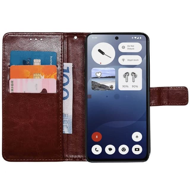 Wallet cover 3-kort Nothing Phone 3a - Brun