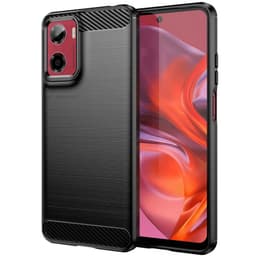Harjattu TPU kuori Motorola Moto E15 - Musta