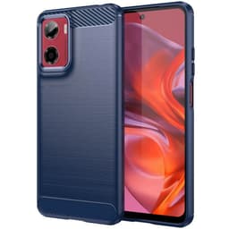 Børstet silikone cover Motorola Moto E15 - Blå