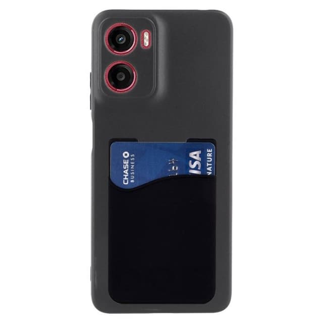 Silikon deksel med kortholder Motorola Moto E15 - Svart