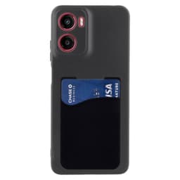 Silikon skal med korthållare Motorola Moto E15 - Svart