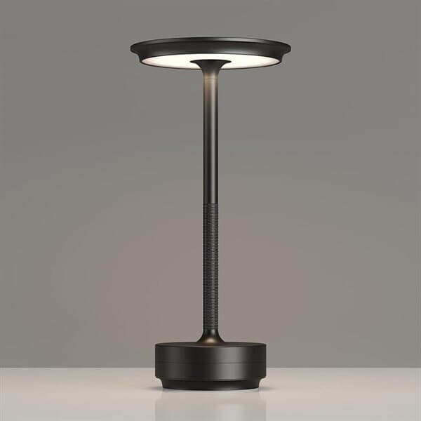 Bordlampe/natlampe med berøringskontrol og USB-opladning - Svart