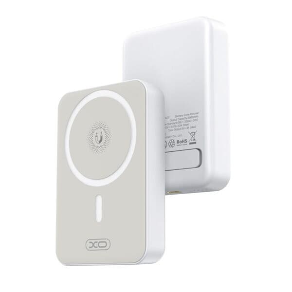 XO Powerbank 10000mAh med magnetisk laddning 20W - Vit