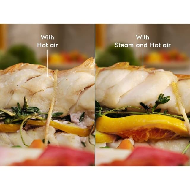 SteamCrisp® gjør kjøttet sprøere på utsiden og saftigere inni