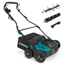 VONROC Plænelufter – Vertikalskærer -  Mosfjerner - 1500W | 36 cm | Inkl. 35L Opsamler