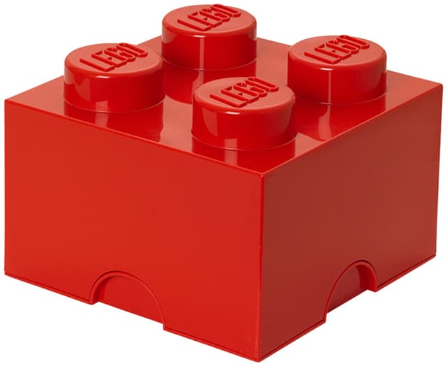 Play LEGO oppbevaringsboks (4 knotter, dyp rød)