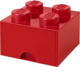 LEGO oppbevaringsskuffe (4 knotter, lys rød)