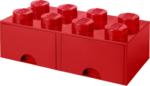 LEGO förvaringslåda (8 knoppar, ljusröd)